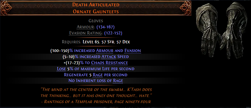 poe 2 Death Articulated Ornate Gauntlets